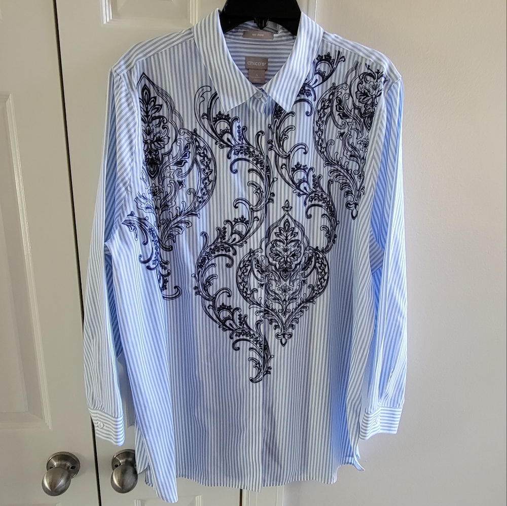 Chico's Chicos No Iron Tunic sz 4 20-22